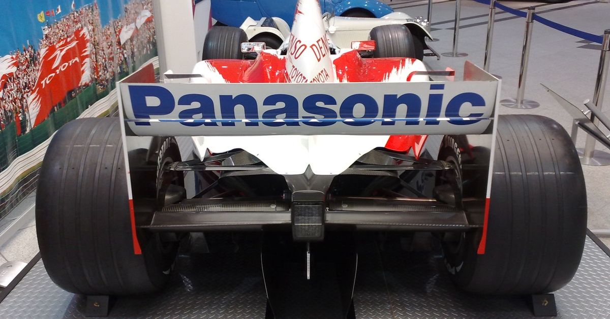 A Panasonic Toyota Racing Formula 1 car on track