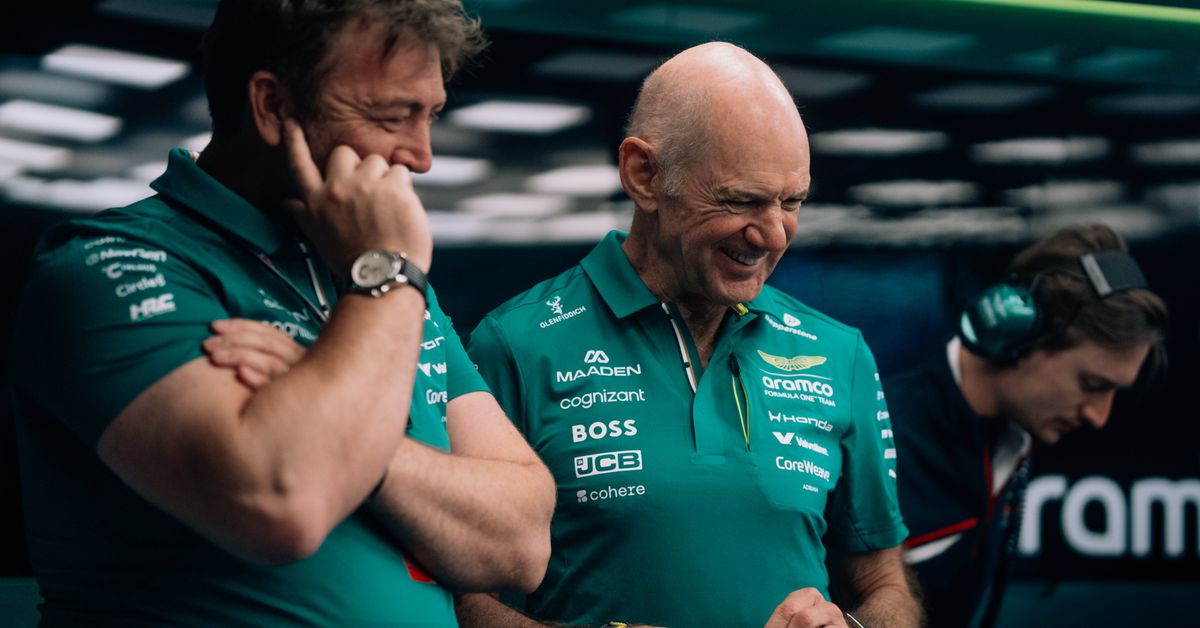 Adrian Newey in the garage