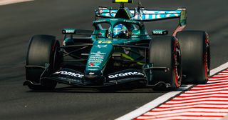 Aston Martin driving at the Hungarian GP