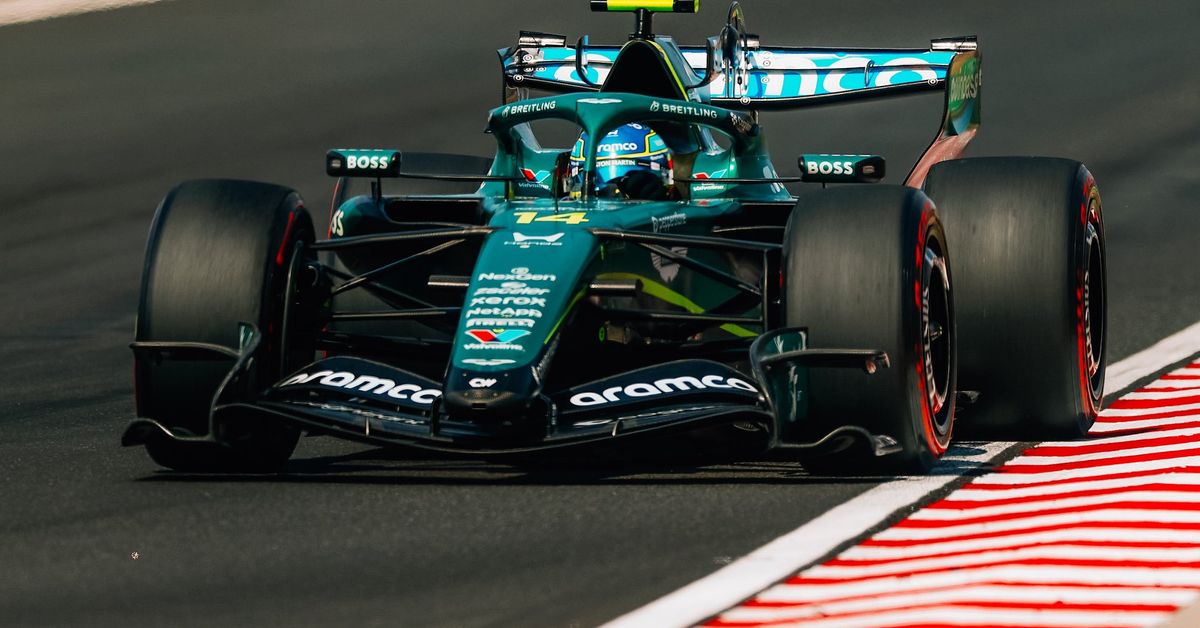 Aston Martin driving at the Hungarian GP
