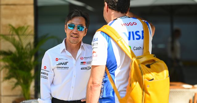Ayao Komatsu, Team Principal of Haas F1 and Peter Bayer, CEO of Visa Cash App Racing Bulls talk in the Paddock during practice ahead of the F1 Grand Prix of Qatar at Lusail International Circuit on November 28, 2025 in Lusail City, Qatar.