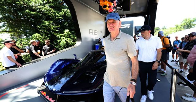 CHICHESTER, ENGLAND - JULY 09: Adrian Newey the former Chief Technology Officer at Red Bull Racing and designer of the RB17 views the car on display during the Goodwood Festival of Speed at Goodwood Motor Circuit on July 09, 2026 in Chichester, England. (Photo by Dom Gibbons/Getty Images)