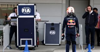 Eighth placed qualifier Isack Hadjar of France and Oracle Red Bull Racing is weighed in parc ferme during qualifying ahead of the F1 Grand Prix of Japan at Suzuka Circuit on March 28, 2026 in Suzuka, Japan. (Photo by Mark Thompson/Getty Images)
