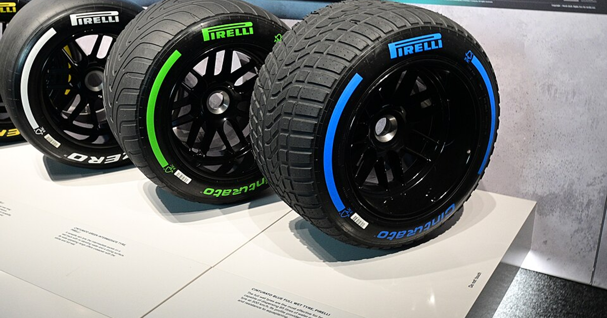 Intermediate and Full wet tyre at the F1 Exhibition in London