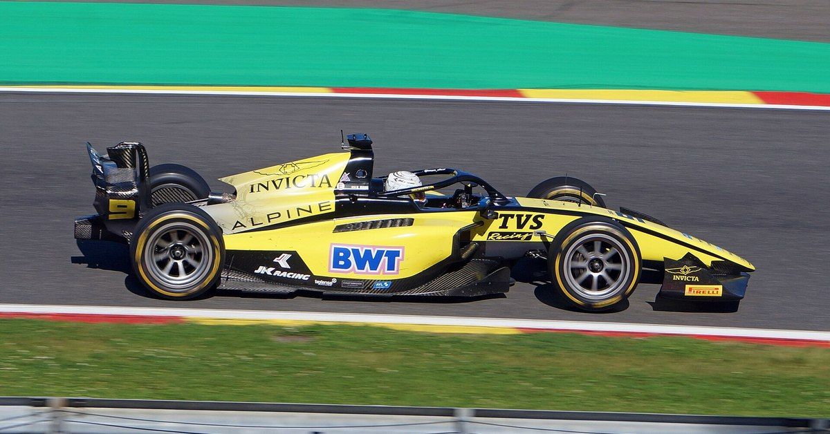 Kush Maini in the Invicta Racing Formula 2 car at Spa-Francorchamps in 2024