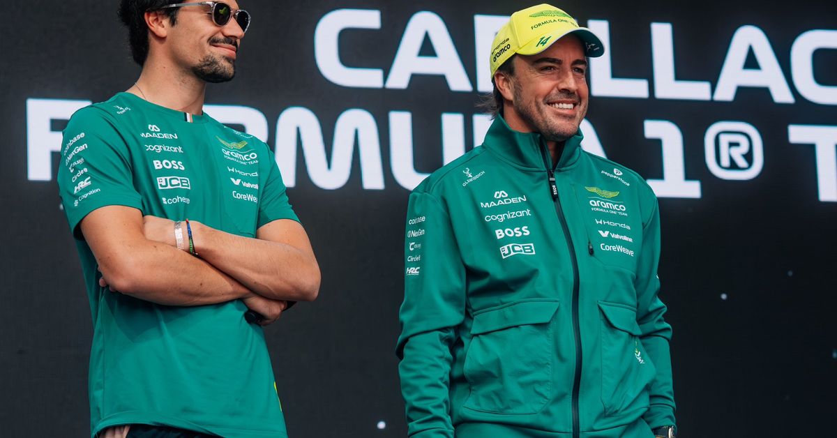 lance Stroll and Fernando Alonso