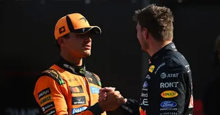 Lando Norris and Max Verstappen at the end of the Hungarian GP