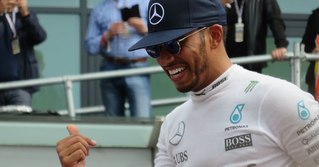 Lewis Hamilton at the 2016 British Grand Prix, one of his nine home race wins