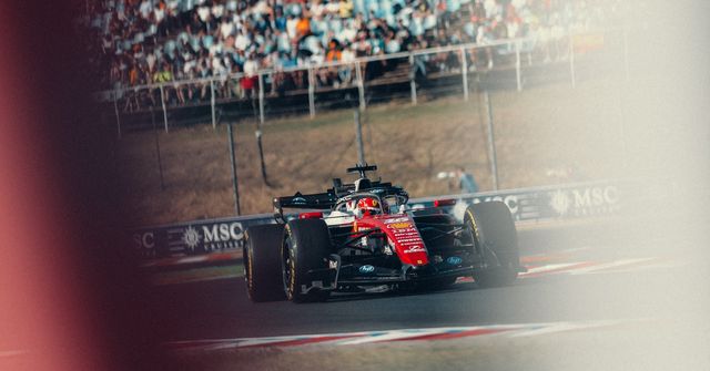 Lewis Hamilton driving the Ferrari
