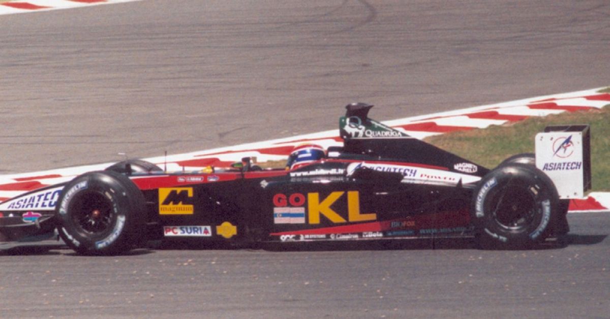 Mark Webber driving for Minardi in 2002