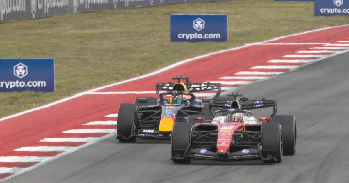 Max Verstappen and Charles Leclerc do battle