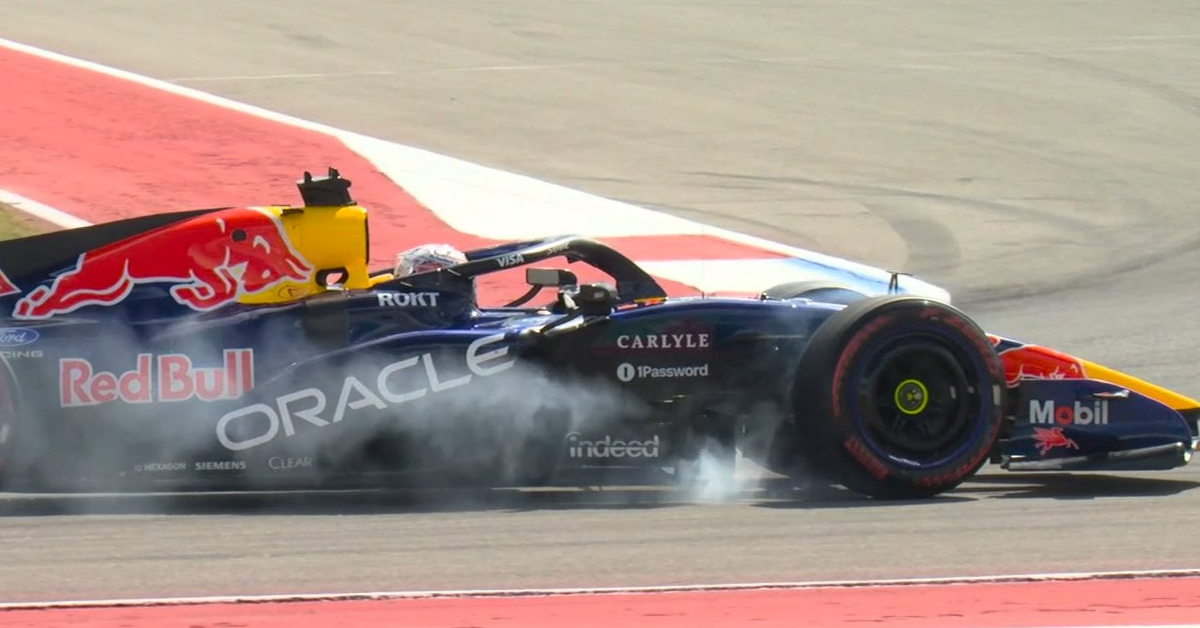 Max Verstappen struggling in his Red Bull