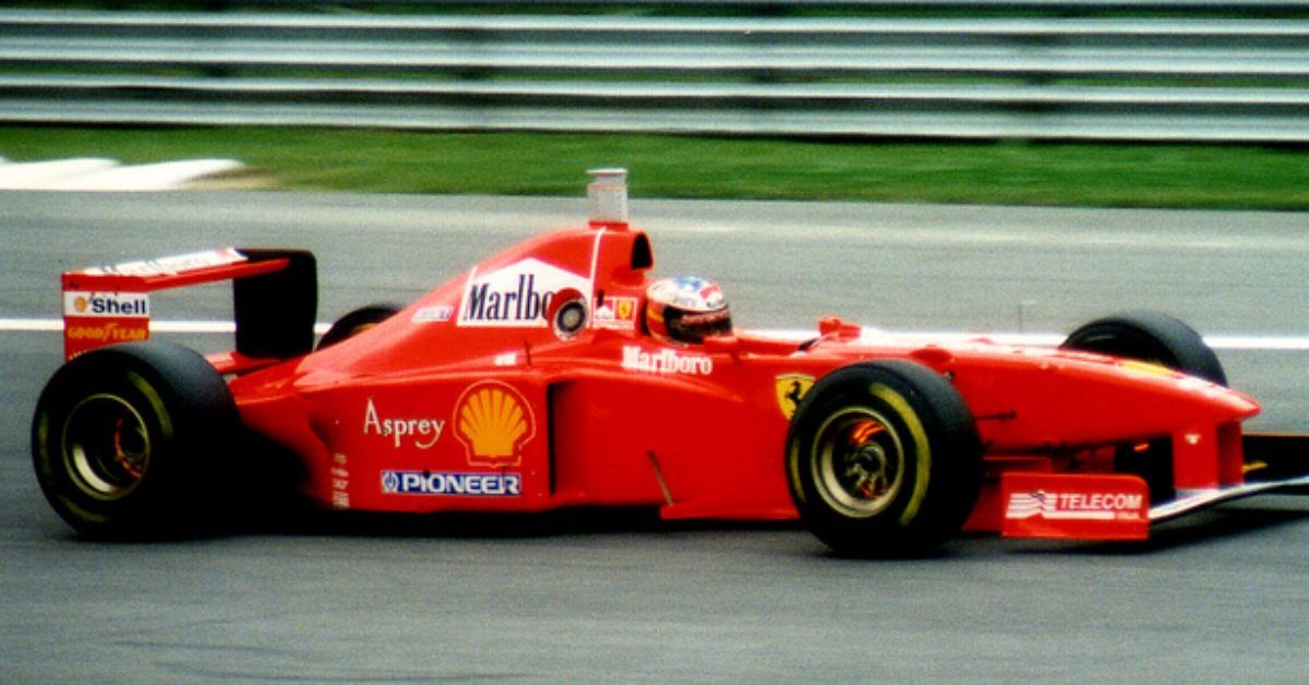 Michael Schumacher driving for Scuderia Ferrari at the 1997 Italian Grand Prix.