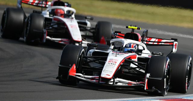 The Haas F1 cars at Silverstone