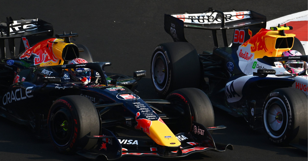Verstappen and Lawson contact